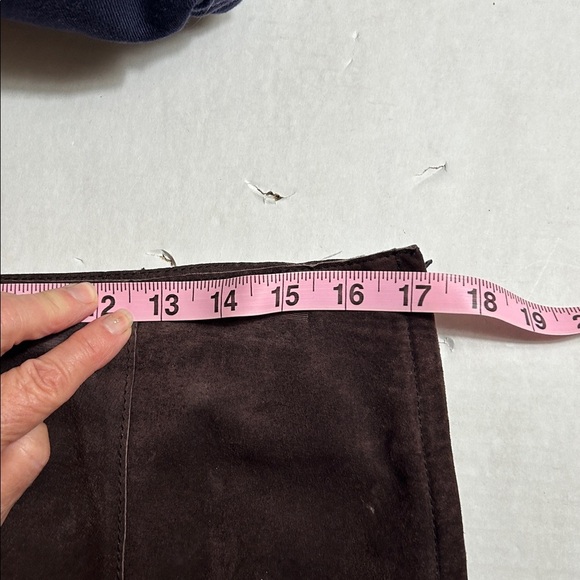 BROWN LEATHER KAREN KANE SKIRT 8 - Picture 14 of 15